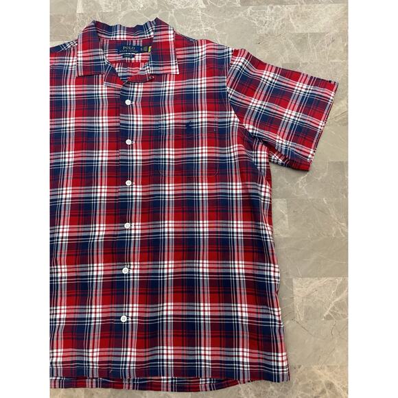 Polo Ralph Lauren Men's Camp Shirt Classic Fit Size XL Red Plaid Oxford - Picture 3 of 10